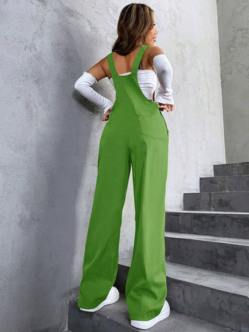 1pc Flap Pocket Overalls