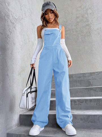 1pc Flap Pocket Overalls