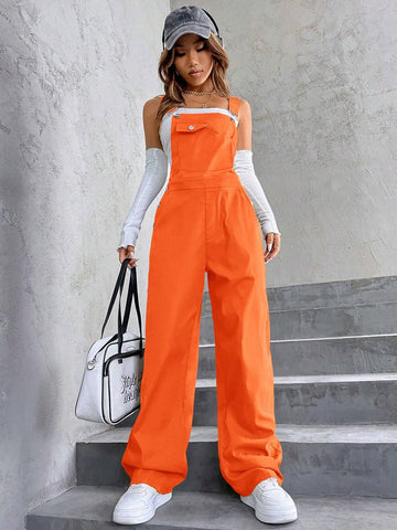 1pc Flap Pocket Overalls