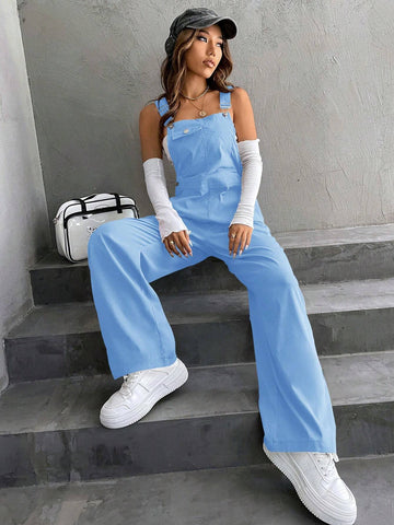 1pc Flap Pocket Overalls