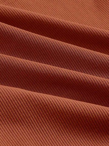 Square Neck Ribbed Knit Crop Tee