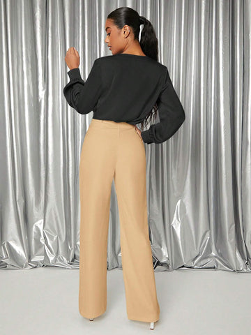 Unity Solid High Waist Wide Leg Pants