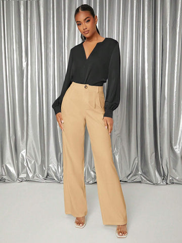 Unity Solid High Waist Wide Leg Pants