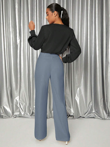 Unity Solid High Waist Wide Leg Pants