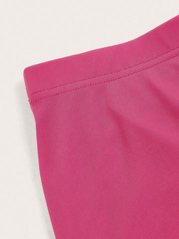 EZwear Solid Mesh Overlay Skirt