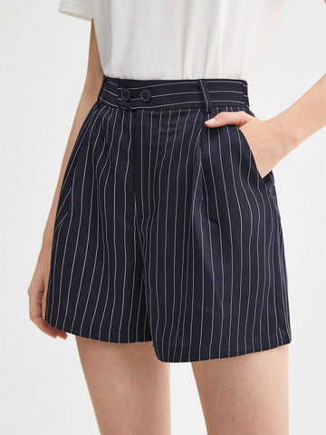 BIZwear Striped Print Slant Pocket Shorts