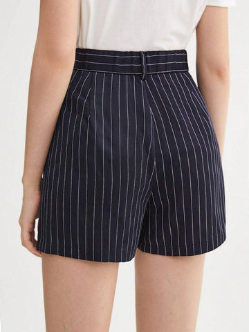 BIZwear Striped Print Slant Pocket Shorts