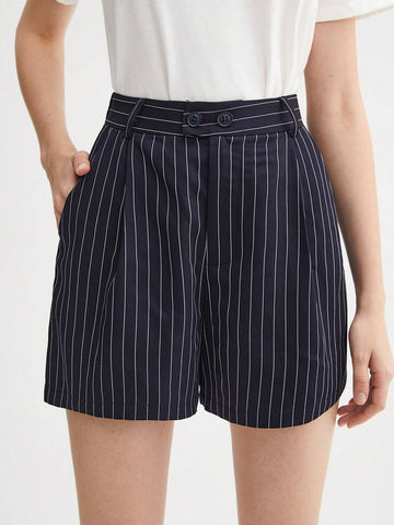 BIZwear Striped Print Slant Pocket Shorts