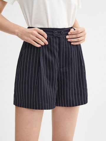 BIZwear Striped Print Slant Pocket Shorts