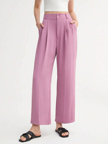 BIZwear Fold Pleated Detail Wide Leg Pants
