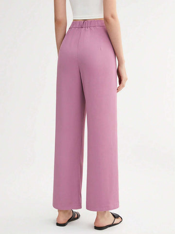 BIZwear Fold Pleated Detail Wide Leg Pants