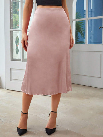 EMERY ROSE High Waist Solid Skirt