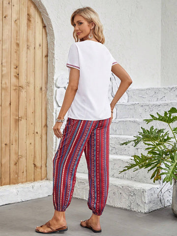 EMERY ROSE Floral Print Batwing Sleeve Top & Pants