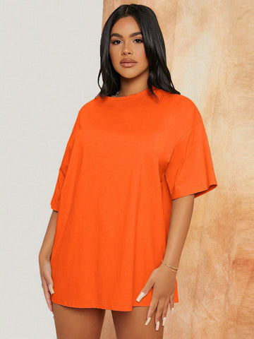 SXY Solid Drop Shoulder Tee