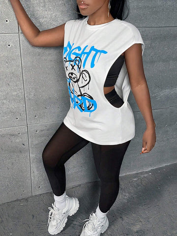 Bear & Letter Graphic Tee & Leggings