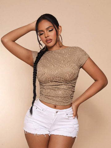 SXY Solid Backless Crop Tee