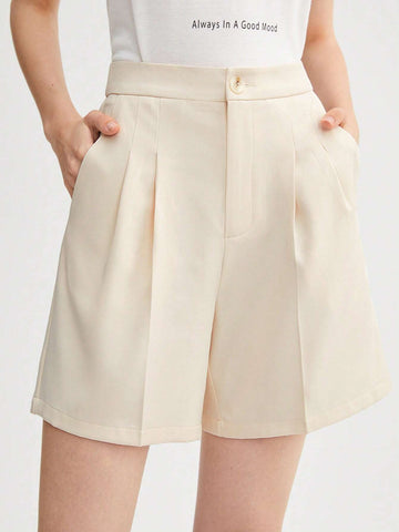 BIZwear Fold Pleated Detail Wide Leg Shorts
