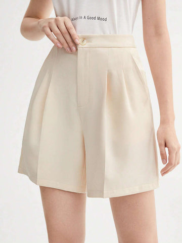 BIZwear Fold Pleated Detail Wide Leg Shorts