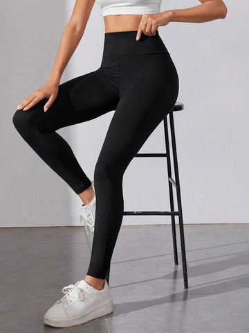 Tall Wideband Waist Solid Leggings