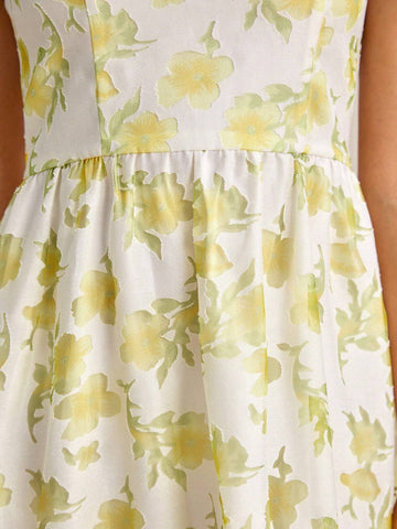 Floral Print Cami Bridesmaid Dress