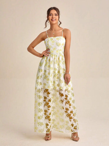 Floral Print Cami Bridesmaid Dress