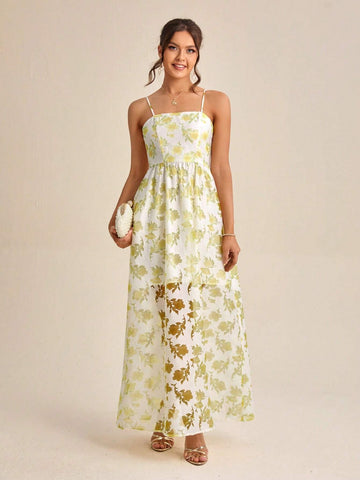 Floral Print Cami Bridesmaid Dress
