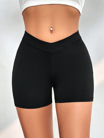 PETITE Solid Biker Shorts