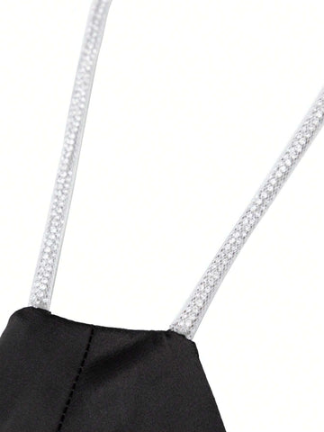 Rhinestone Detail Cami Romper