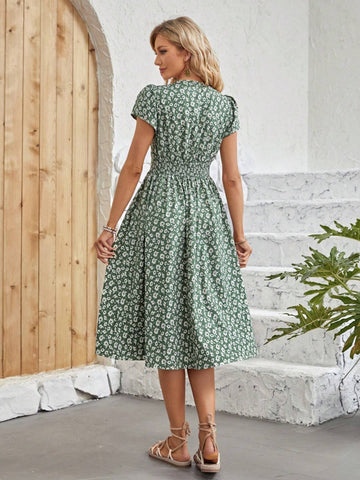 EMERY ROSEDitsy Floral Print Puff Sleeve Dress