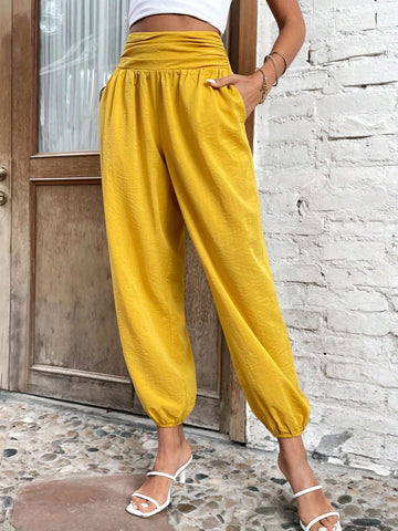 EMERY ROSE Solid Slant Pocket Carrot Pants