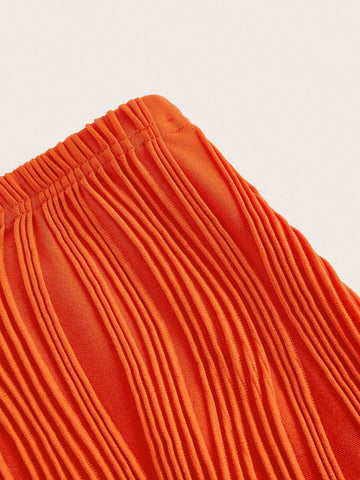 Twist Front Asymmetrical Hem Crop Tube Top & Bodycon Skirt