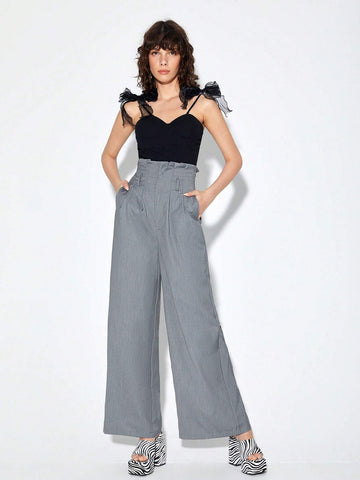 Knot Shoulder Cami Top & Wide Leg Pants