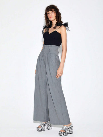 Knot Shoulder Cami Top & Wide Leg Pants