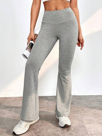 Solid Flare Leg Pants