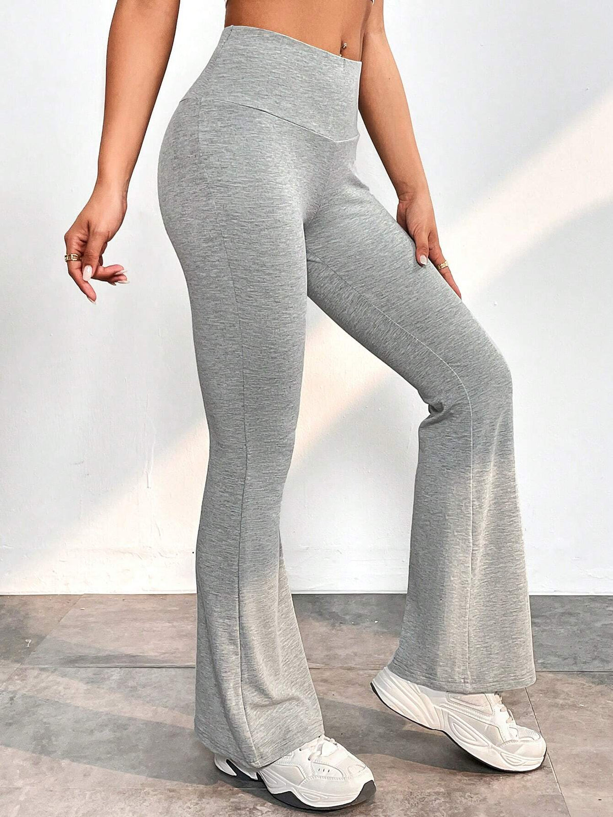 Solid Flare Leg Pants