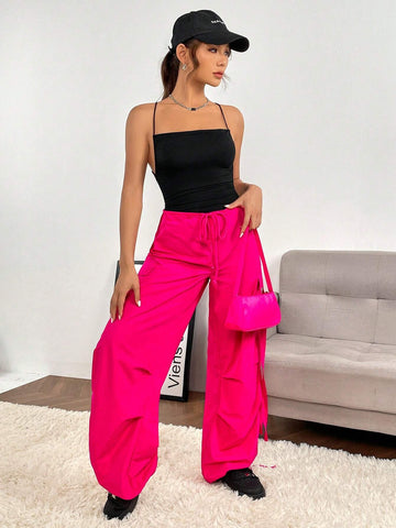 Crisscross Tie Backless Cami Bodysuit