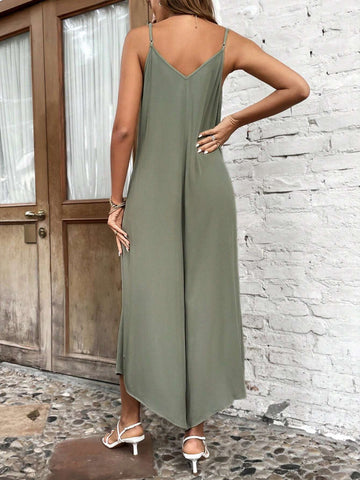 EMERY ROSE Solid Wide Leg Cami Jumpsuit