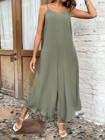 EMERY ROSE Solid Wide Leg Cami Jumpsuit