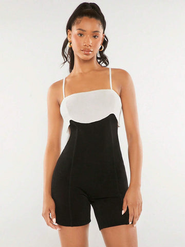 Two Tone Unitard Romper
