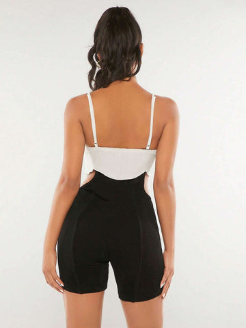 Two Tone Unitard Romper