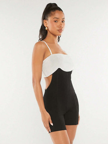 Two Tone Unitard Romper