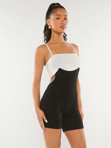 Two Tone Unitard Romper