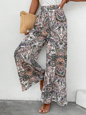EMERY ROSE Paisley Print Wide Leg Pants