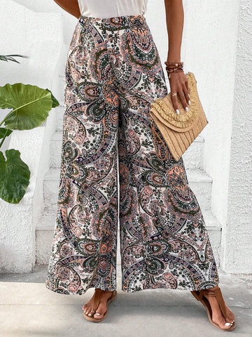 EMERY ROSE Paisley Print Wide Leg Pants