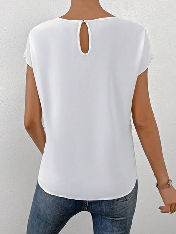 Solid Batwing Sleeve Blouse