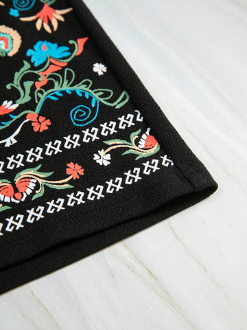 VCAY Floral Print Elastic Waist Shorts