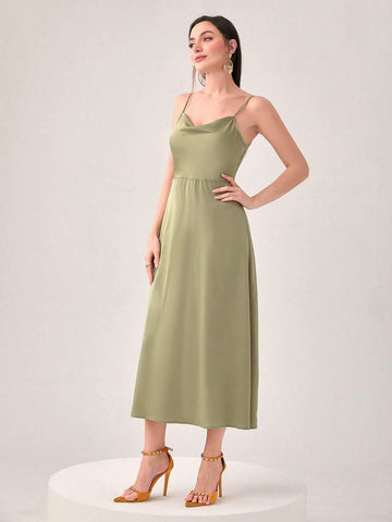 Solid Lantern Sleeve Wrap Tie Back Top & Skirt