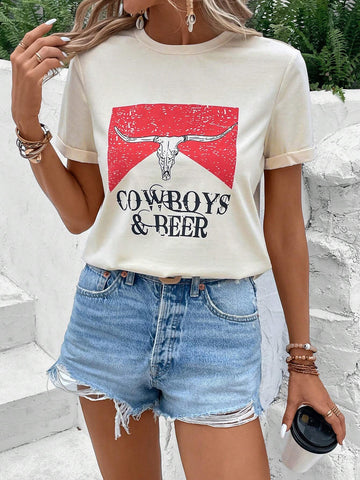 EMERY ROSE Letter Graphic Tee