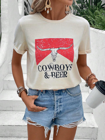 EMERY ROSE Letter Graphic Tee