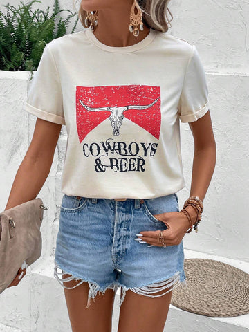 EMERY ROSE Letter Graphic Tee